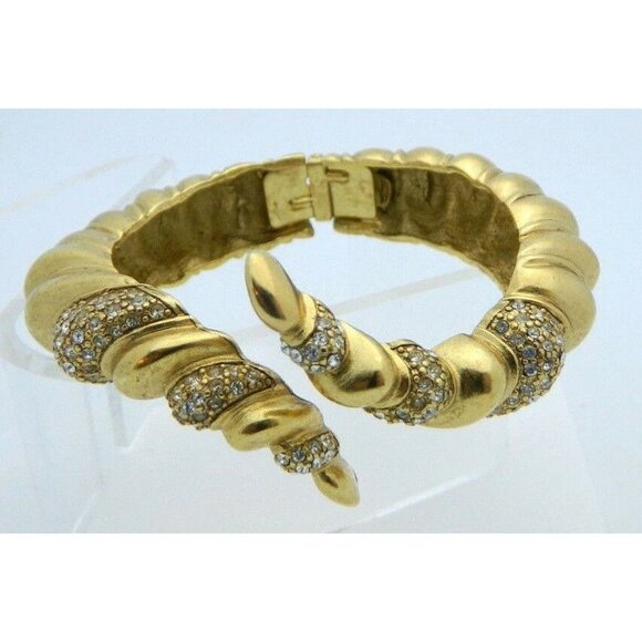 Ellen Kiam Lia Sophia Clear Rhinestone Gold Tone - Picture 1 of 9